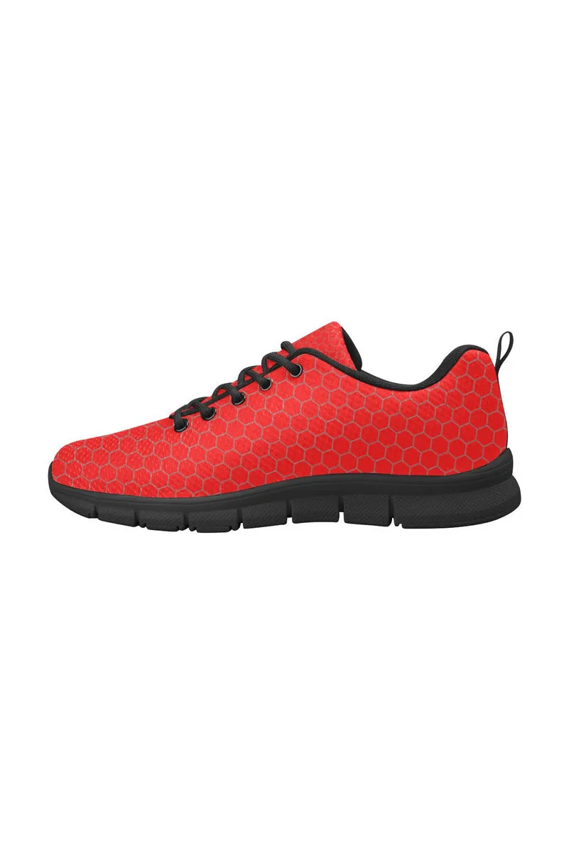 Red Honeycomb Women's Breathable Running Shoes