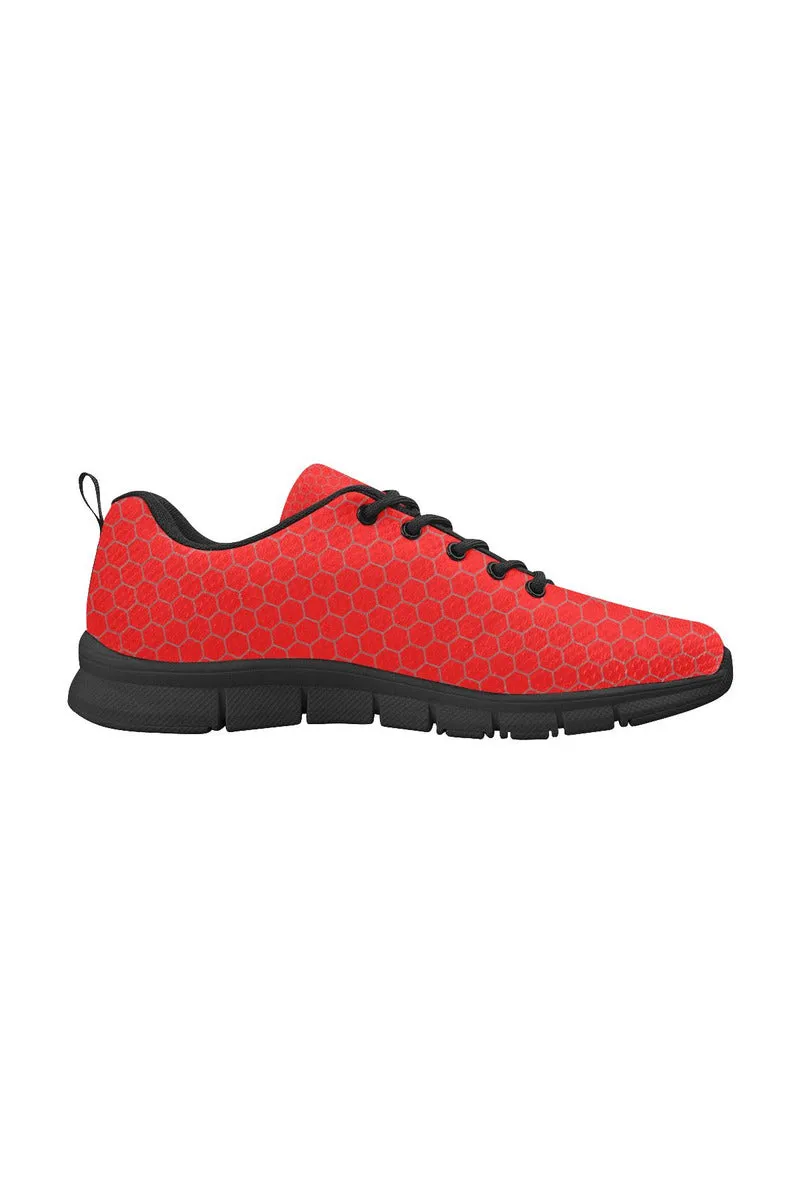 Red Honeycomb Women's Breathable Running Shoes