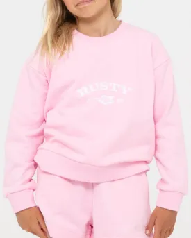 Rusty Thriving Relaxed Crew Fleece Girls