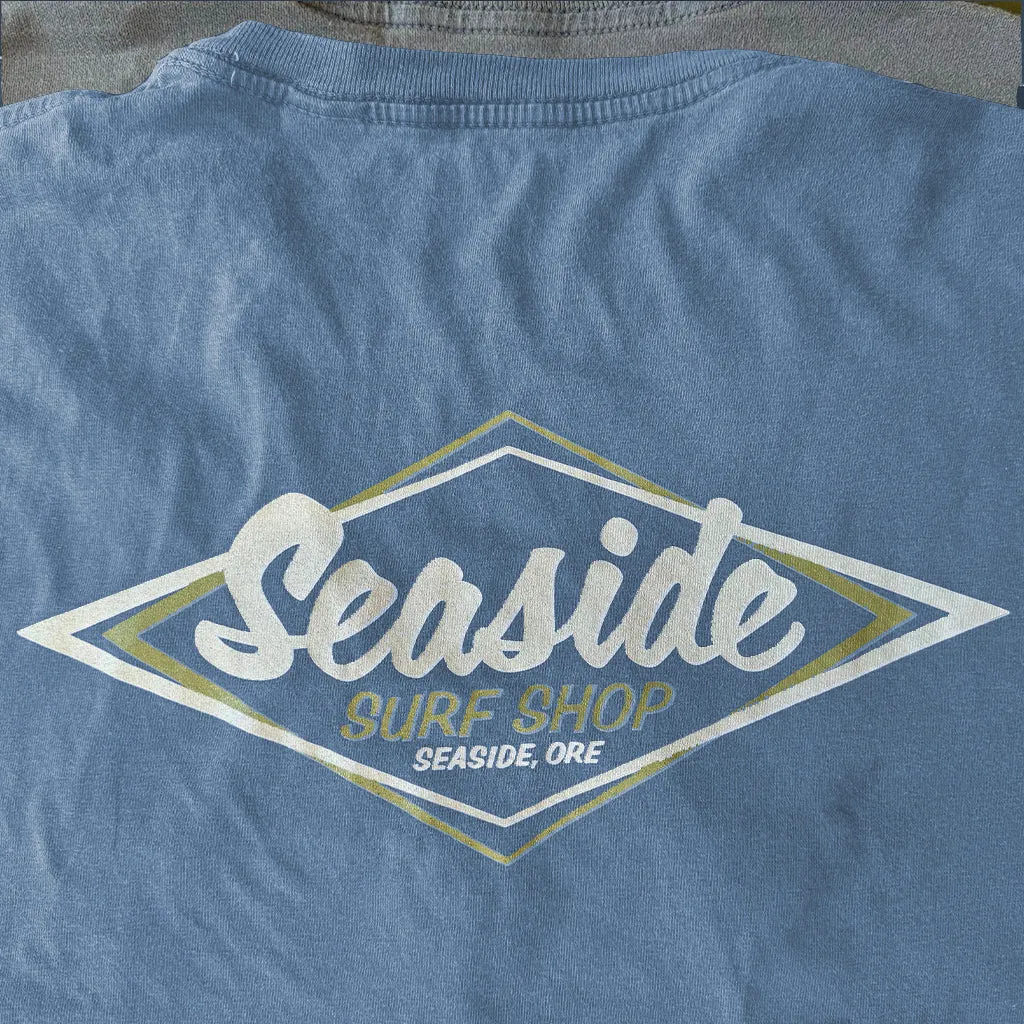 Seaside Surf Shop Vintage Logo Bomber Hoody Sweatshirt - Deep Blue