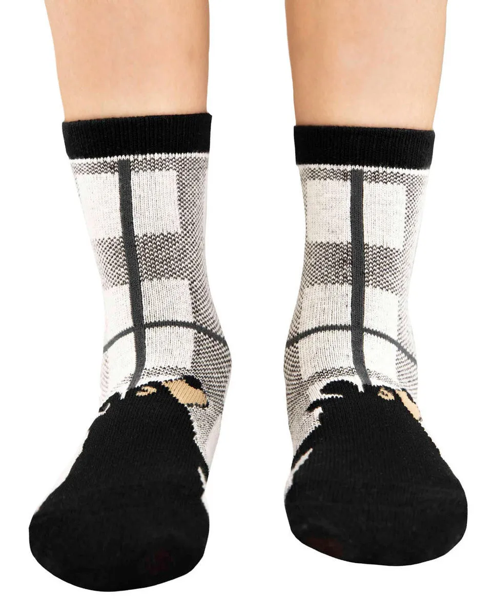 Small Grey Bear Hug Kids Socks