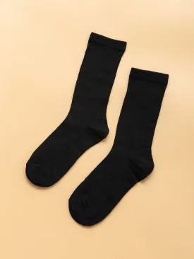 Solid Black Crew Socks for Women Plain Socks Cozy Socks Fashion Socks