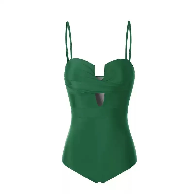 Solid Color Monokini With Spaghetti Strap By Sinderella