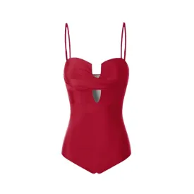 Solid Color Monokini With Spaghetti Strap By Sinderella