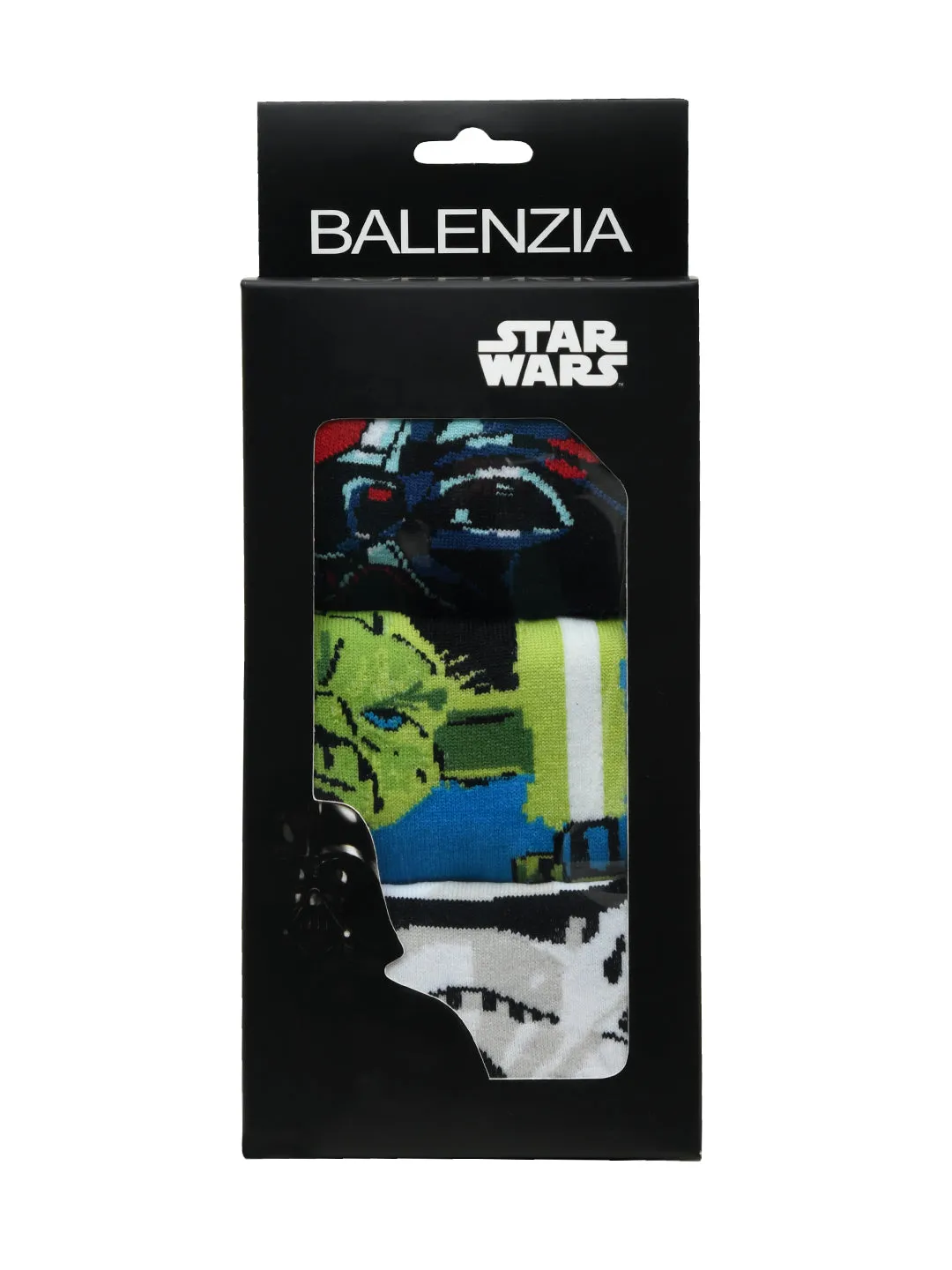 STAR WARS Gift Pack For Men - Clone Trooper, Yoda, and Darth Vader-Crew Socks (Black) (Pack of 3 Pairs/1U)