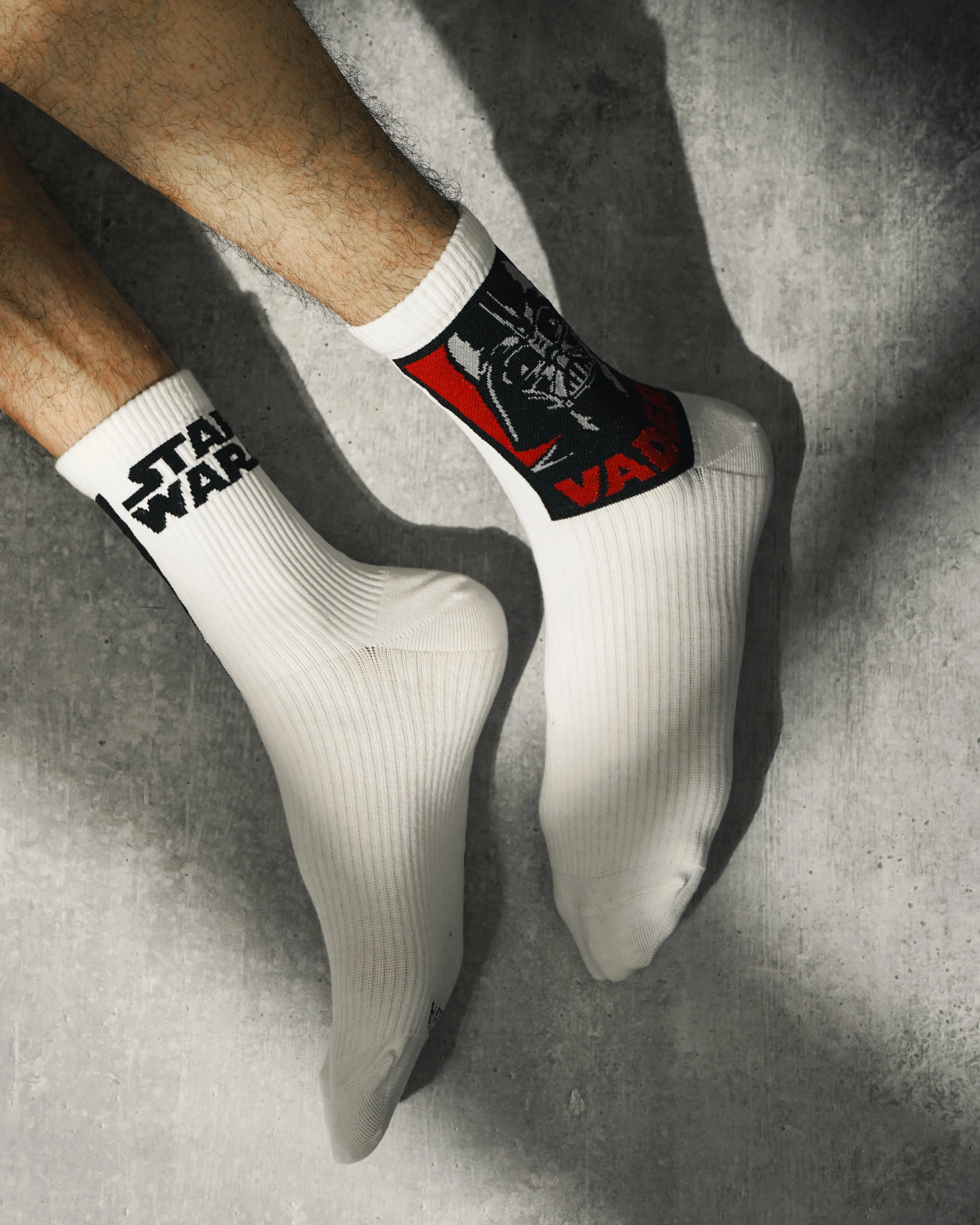 STAR WARS Gift Pack For Men - Clone Trooper, Yoda, Luke Skywalker, and Darth Vader-High Ankle Socks (White) (Pack of 4 Pairs/1U)