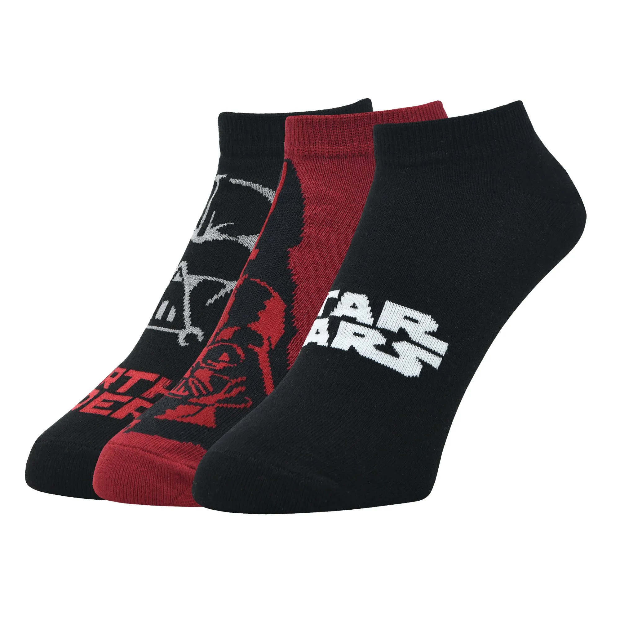 STAR WARS Gift Pack For Men- Star Wars Logo and Darth Vader-Ankle Length Socks (Multicolored) (Pack of 3 Pairs/1U)