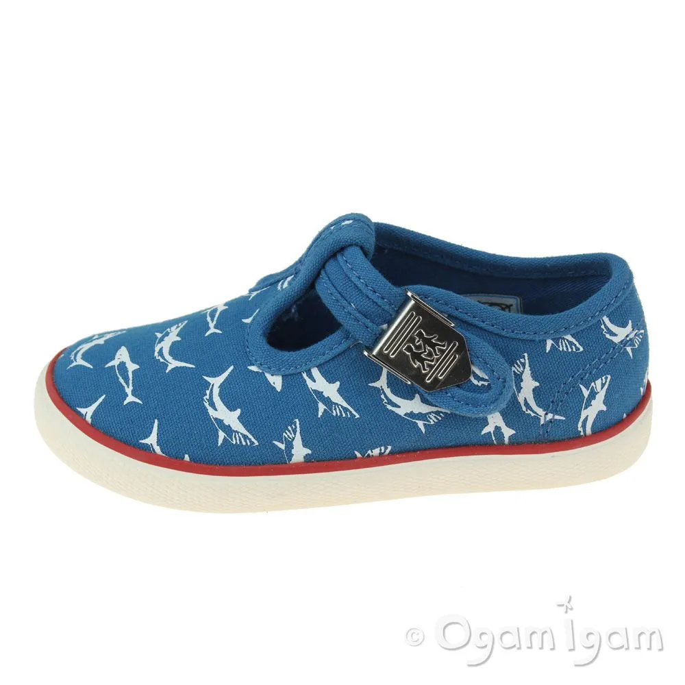 Start-rite Surf Boys Blue T-bar Shark Shoe