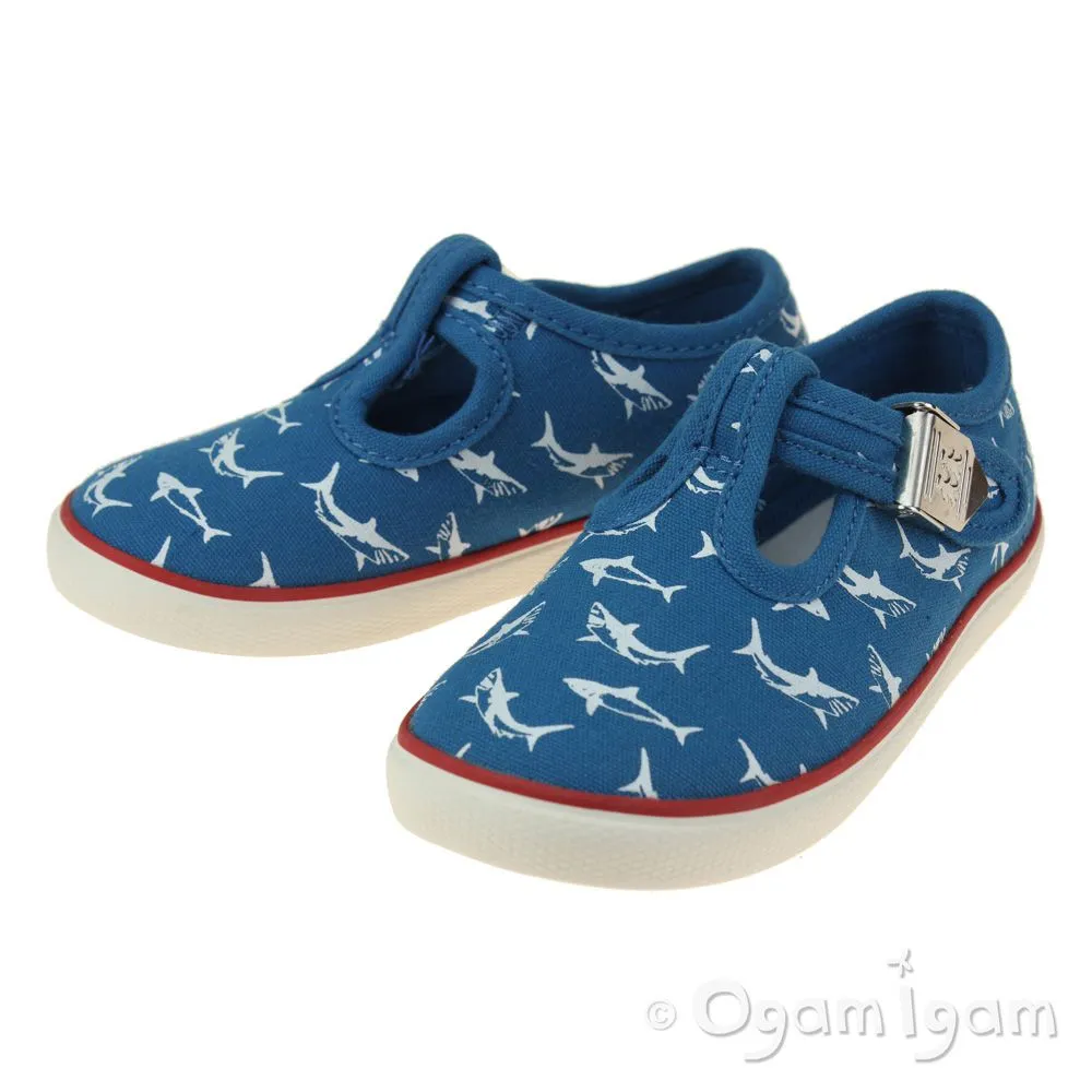 Start-rite Surf Boys Blue T-bar Shark Shoe