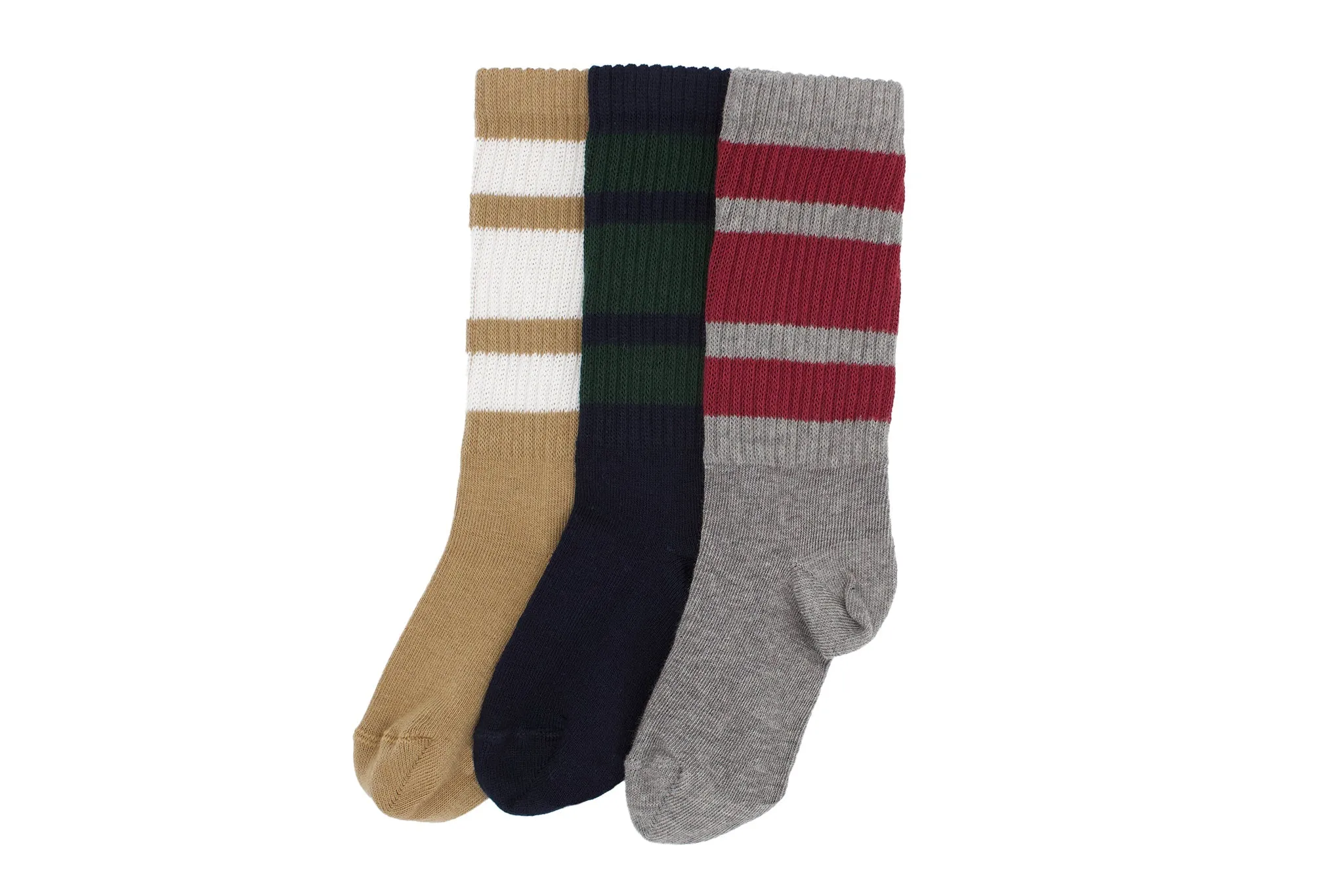 Striped Ribbed Pair of Socks - Blue and Green