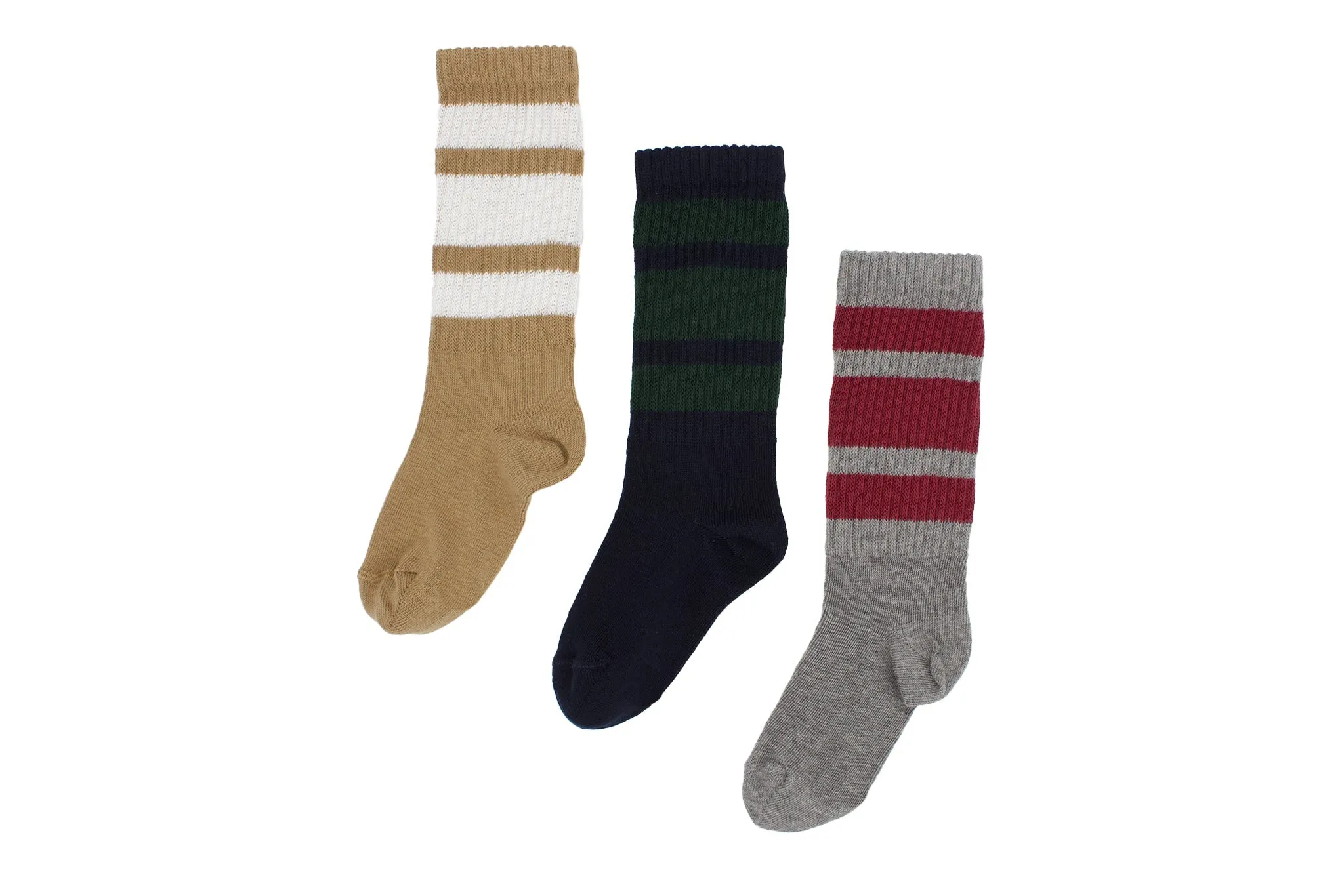 Striped Ribbed Pair of Socks - Blue and Green