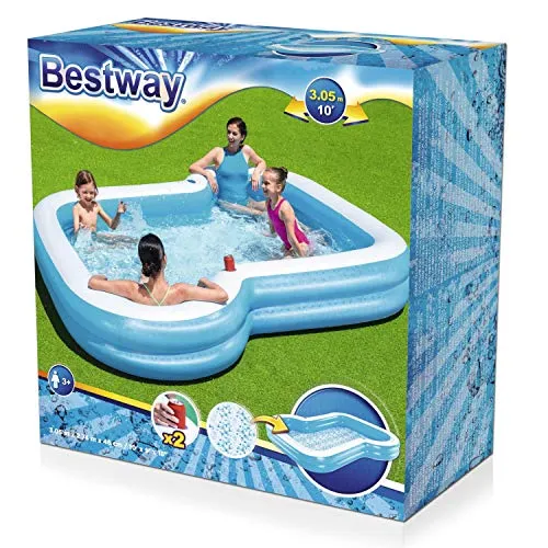 Sunsational 10' Family Pool, Paddling Pool for Kids and Adults, Garden Pool, Blue