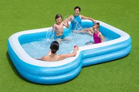 Sunsational 10' Family Pool, Paddling Pool for Kids and Adults, Garden Pool, Blue