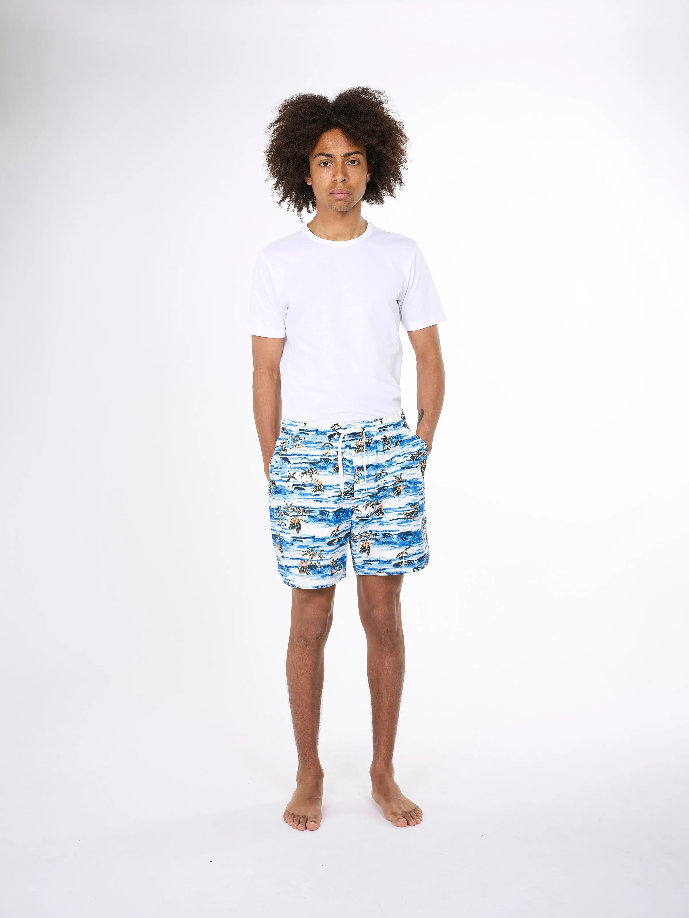 Swim shorts with elastic waist AOP - AOP