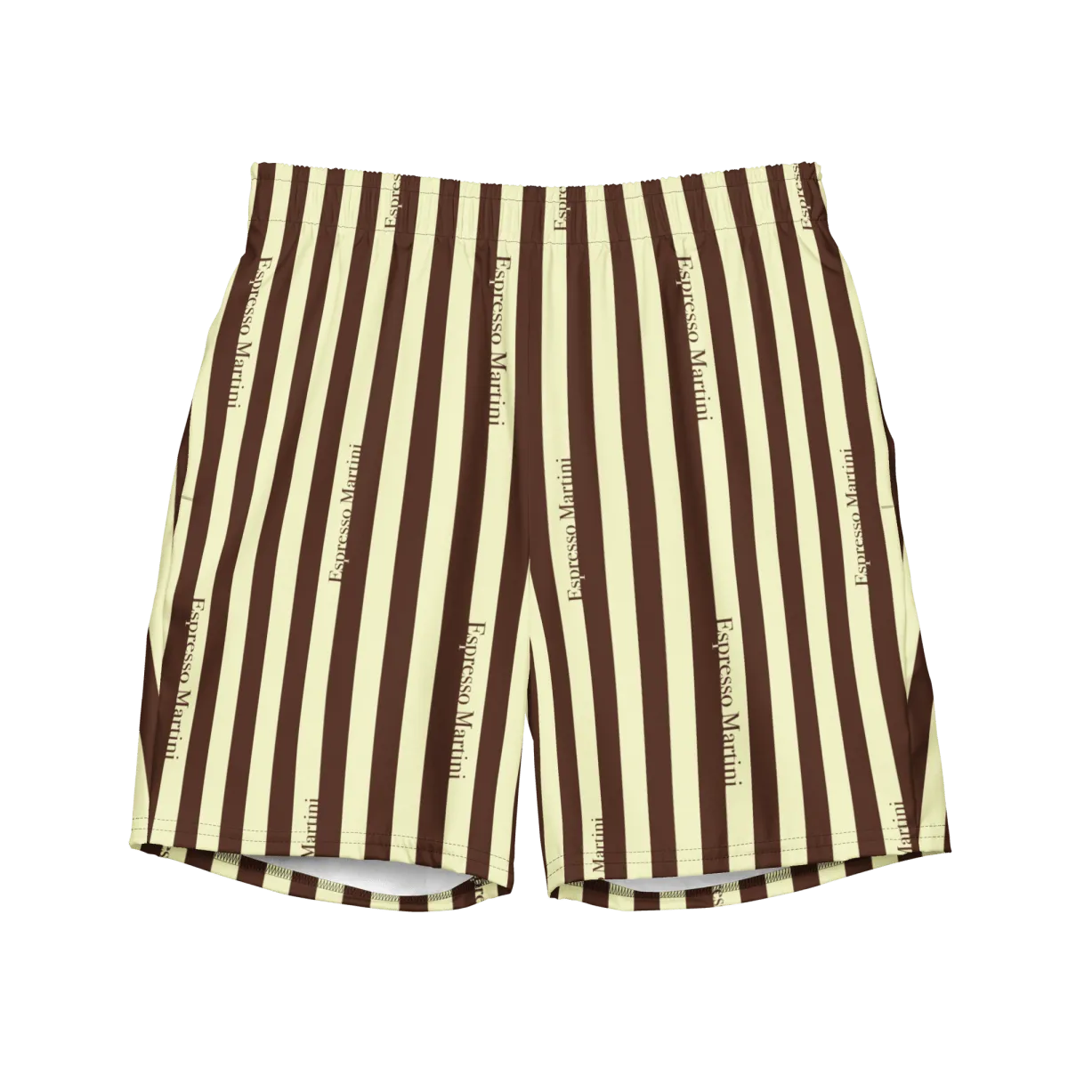 The Espresso Martini Striped swim trunks