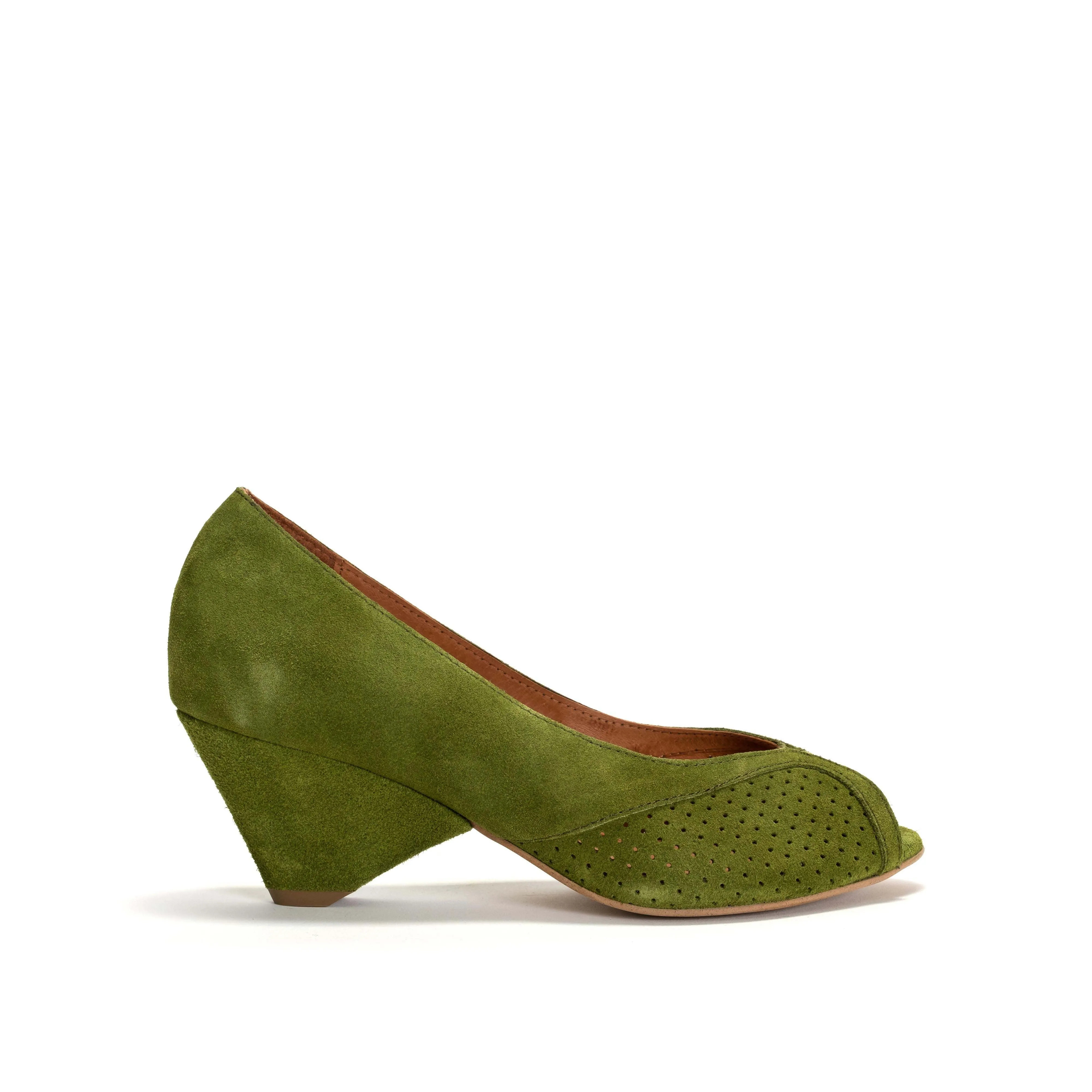 Tiffany Triangle Calf Suede Grass Green