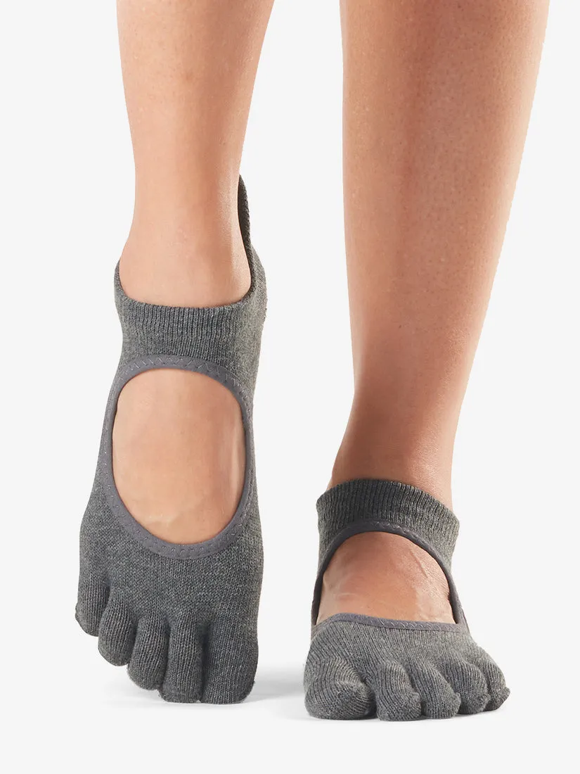 Toesox Full Toe Bellarina Grip Socks - Charcoal Grey