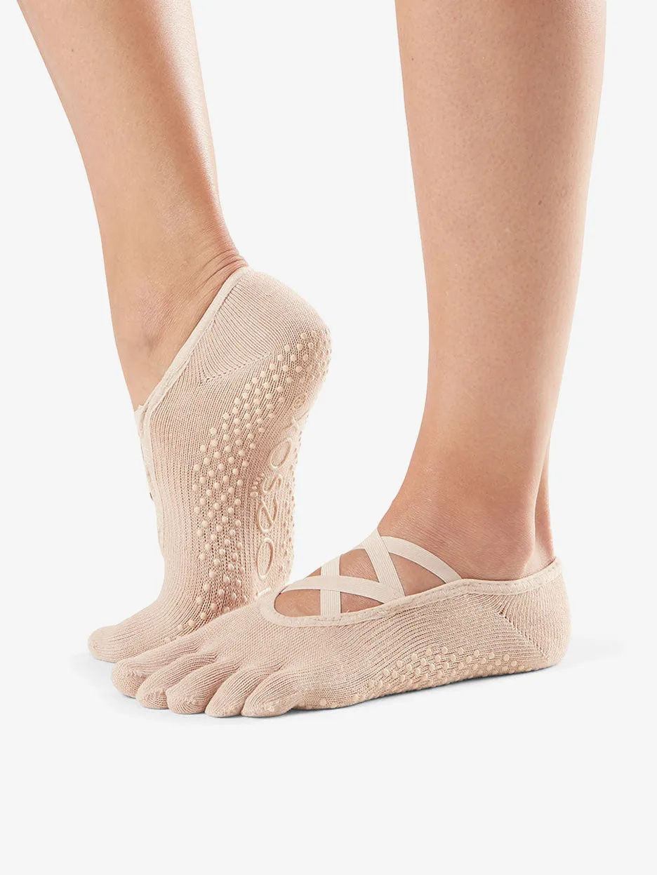 Toesox Full Toe Elle Grip Socks - Ballet Nude