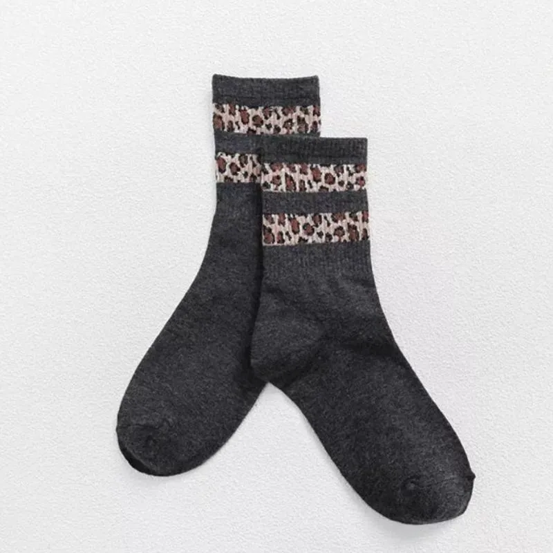 Trendy Leopard Stripe Designed Socks