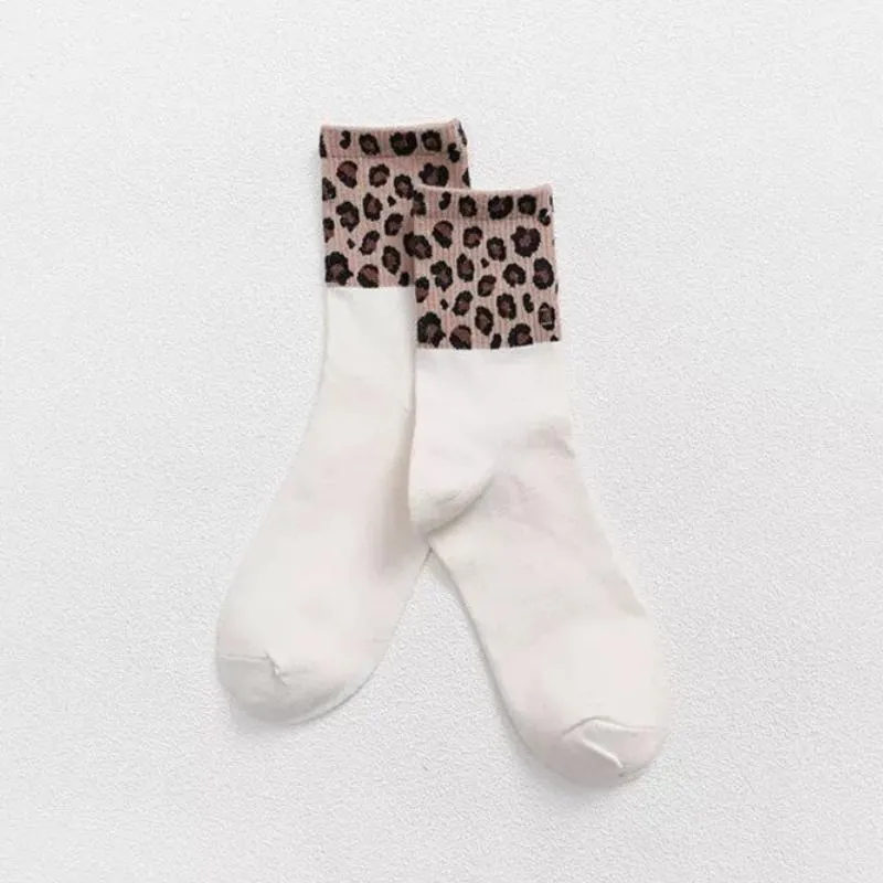 Trendy Leopard Stripe Designed Socks