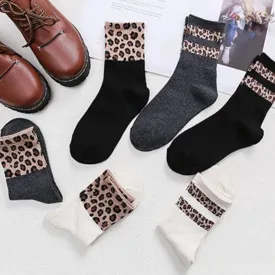 Trendy Leopard Stripe Designed Socks