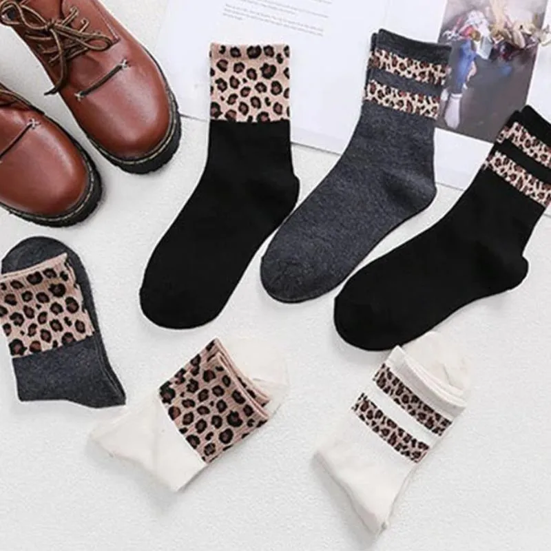 Trendy Leopard Stripe Designed Socks