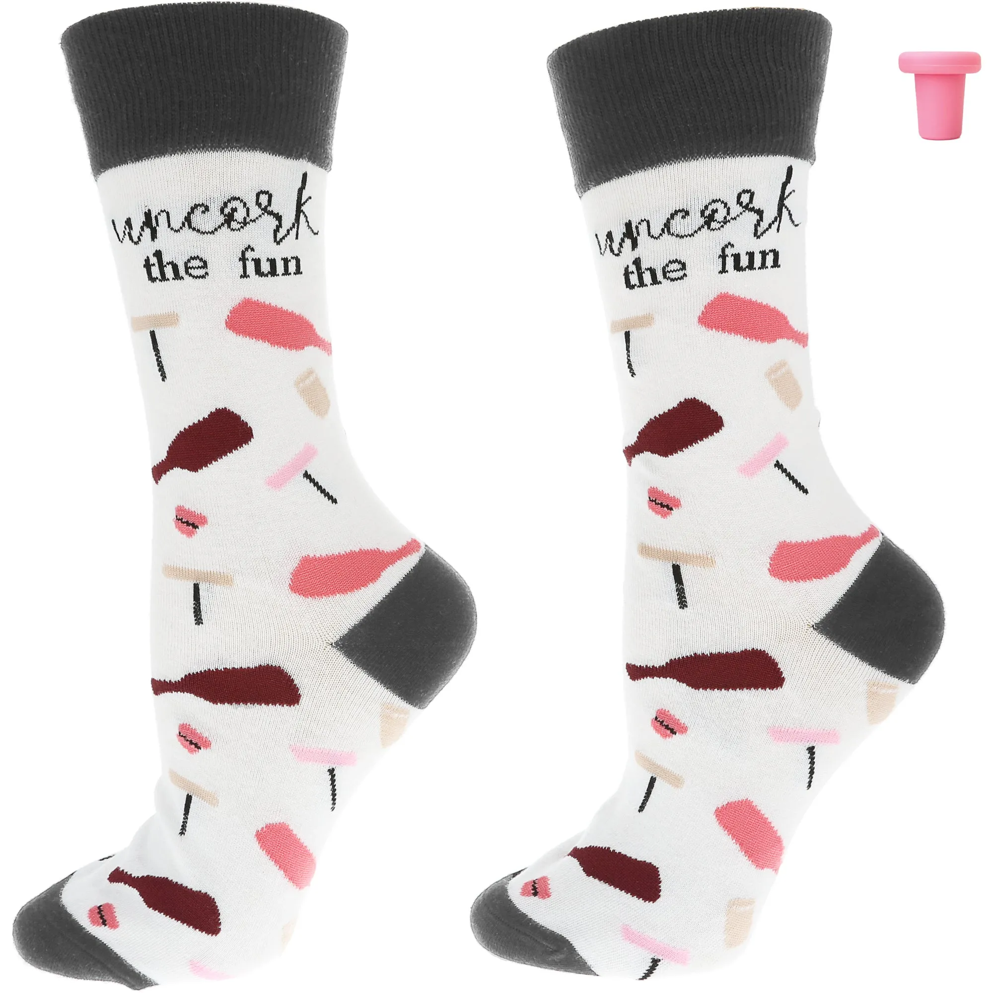 Uncork The Fun Cotton Blend Socks with Silicone Bottle Stopper