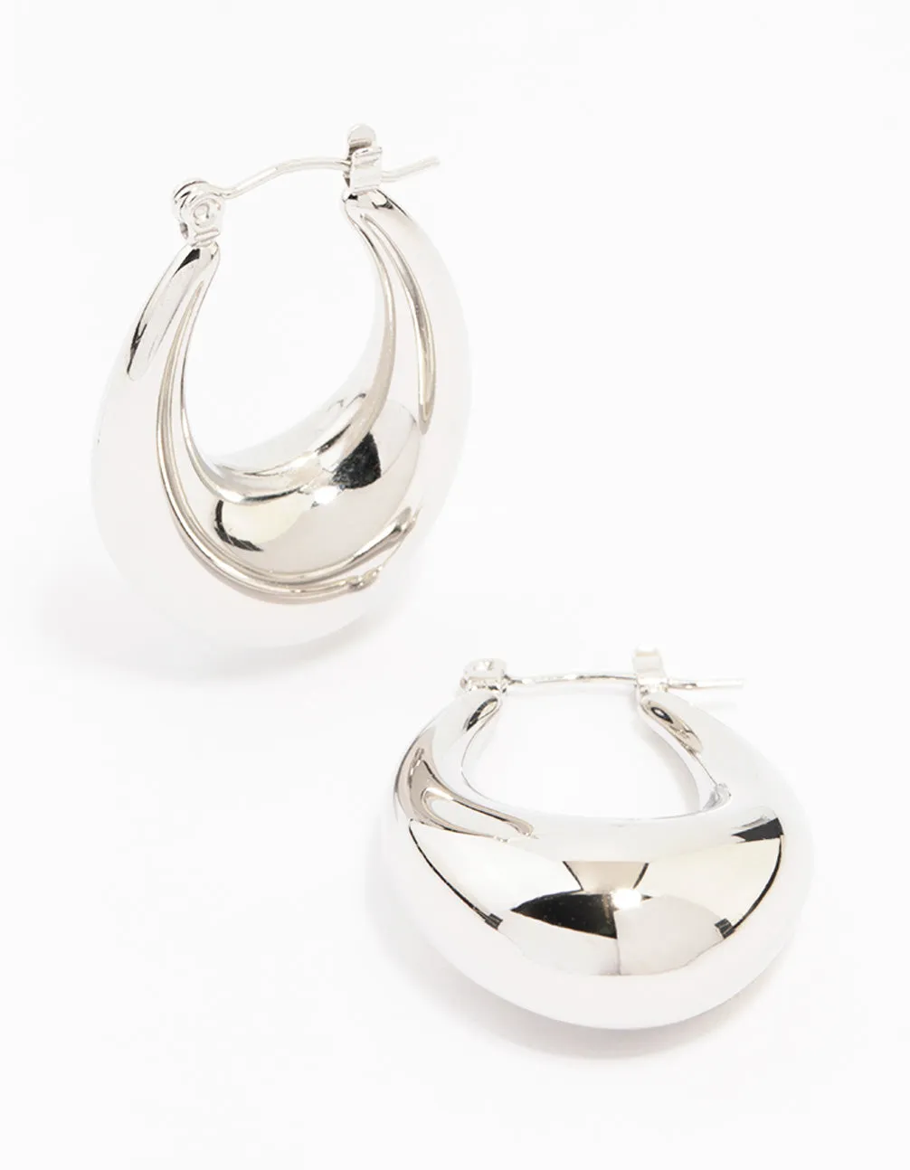 Waterproof Stainless Steel Full Loop Drop Hoop Earrings