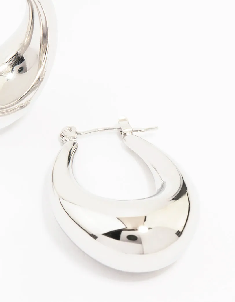 Waterproof Stainless Steel Full Loop Drop Hoop Earrings