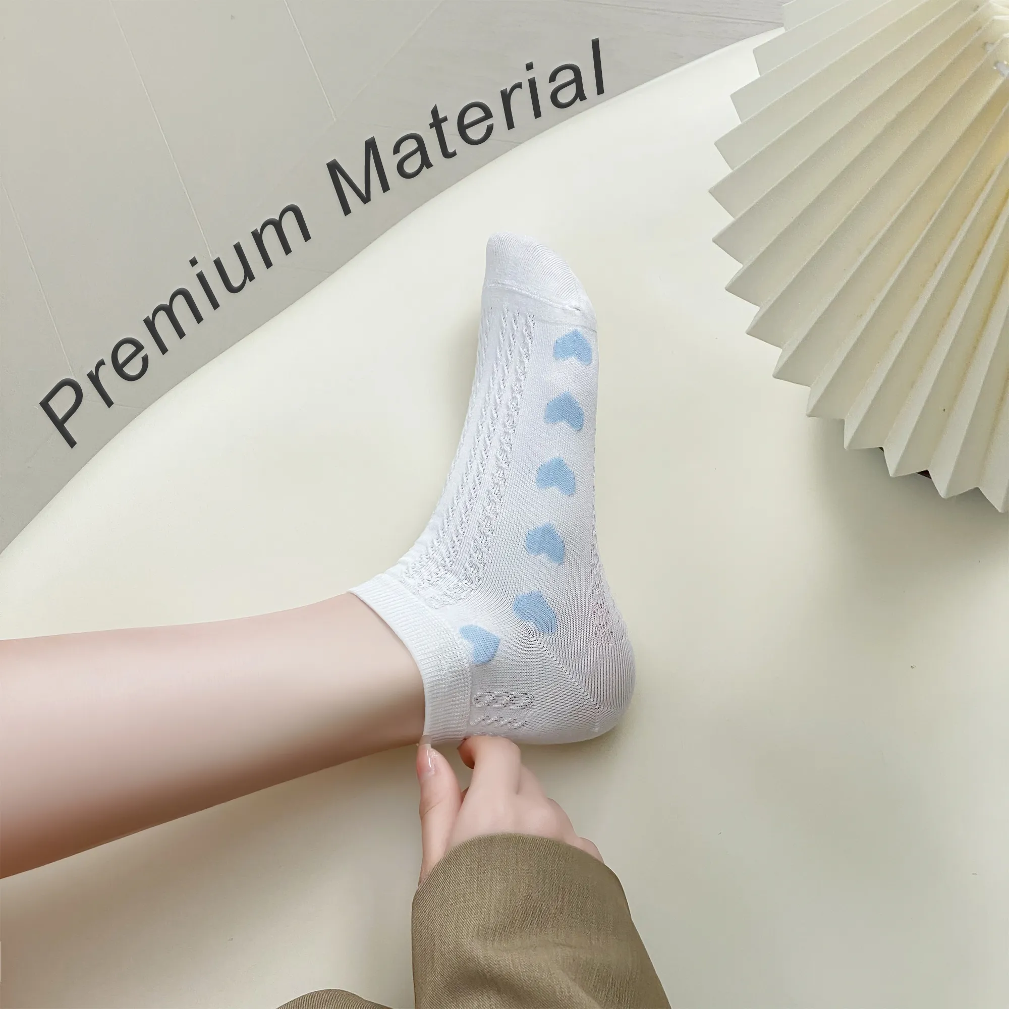 Womens Ankle Combed Cotton Socks Seamless Low Cut Thin Fashion   Gifts Print Striped Cute Socks 5 Pairs