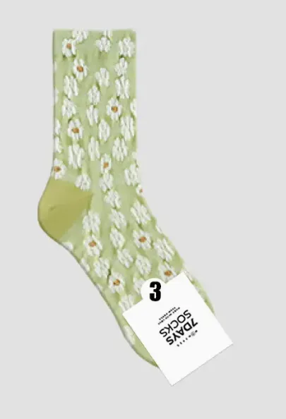 Women's Frill Baby Crew Socks -Green