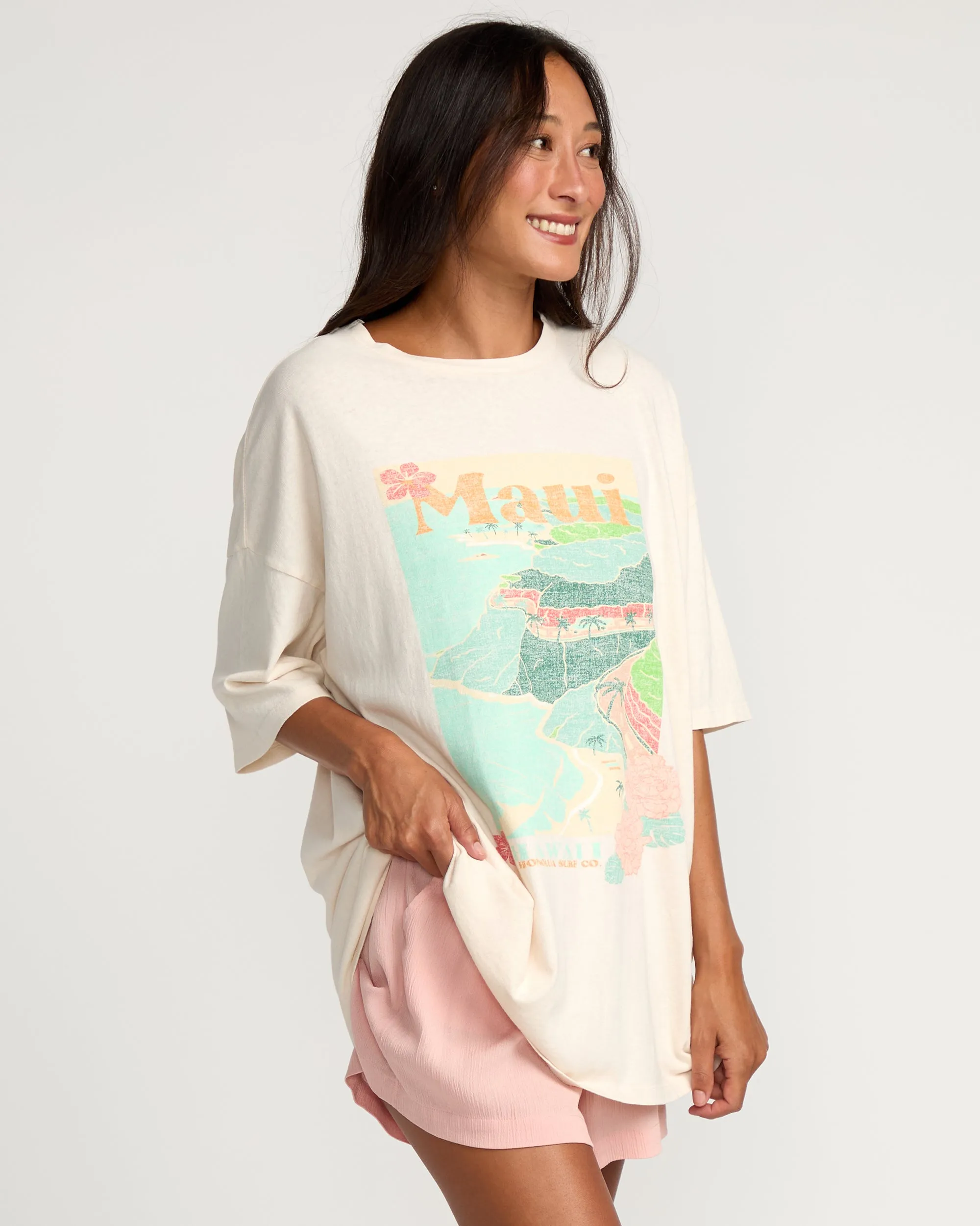 Womens Hana Road Short Sleeve Tee - Coconut Milk