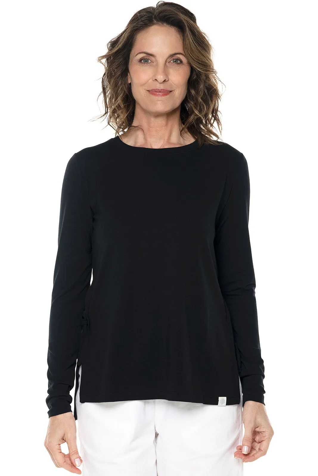 Women's Surf Side Slit Shirt  |  Black