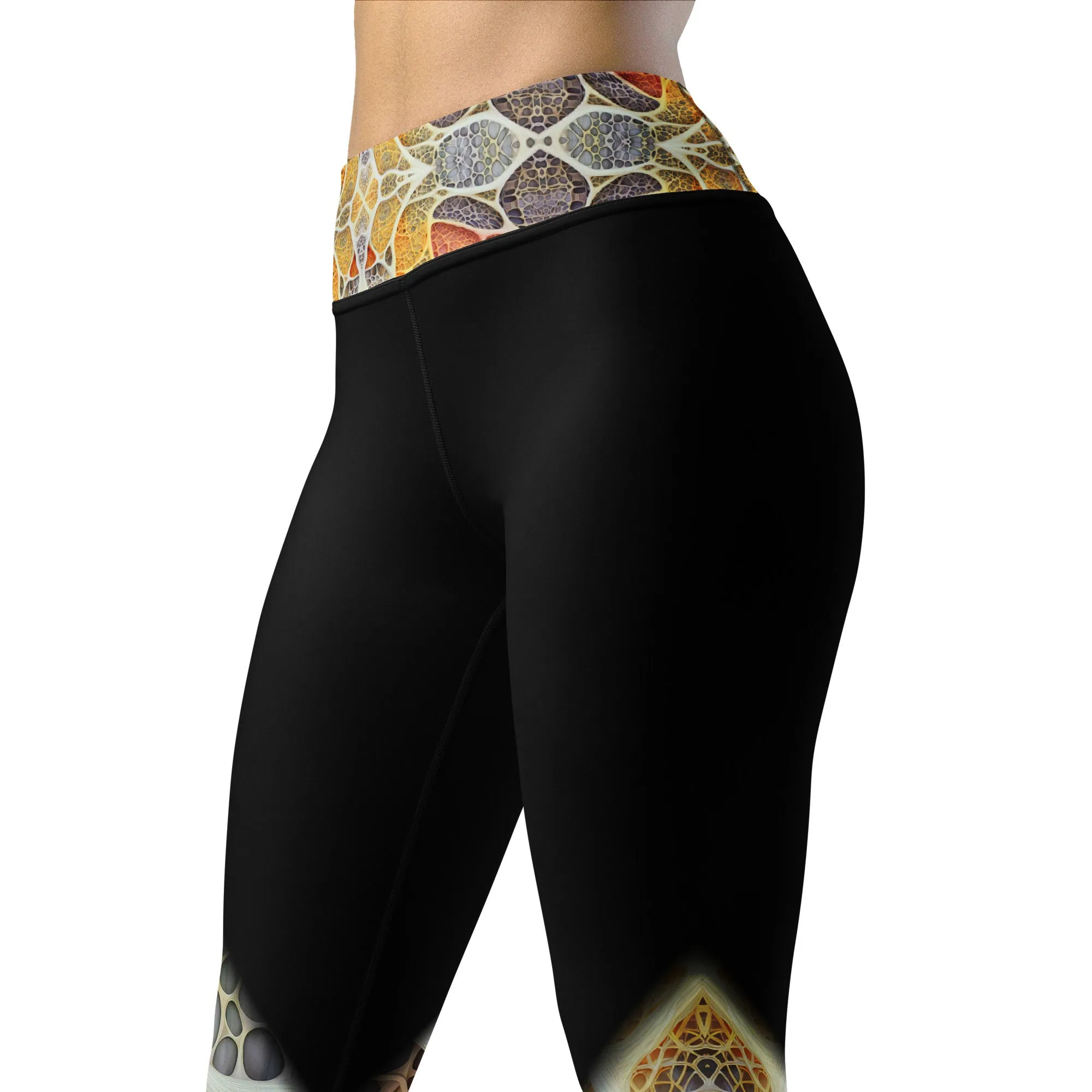 Yoga Leggings Cellular Canvas Elegance