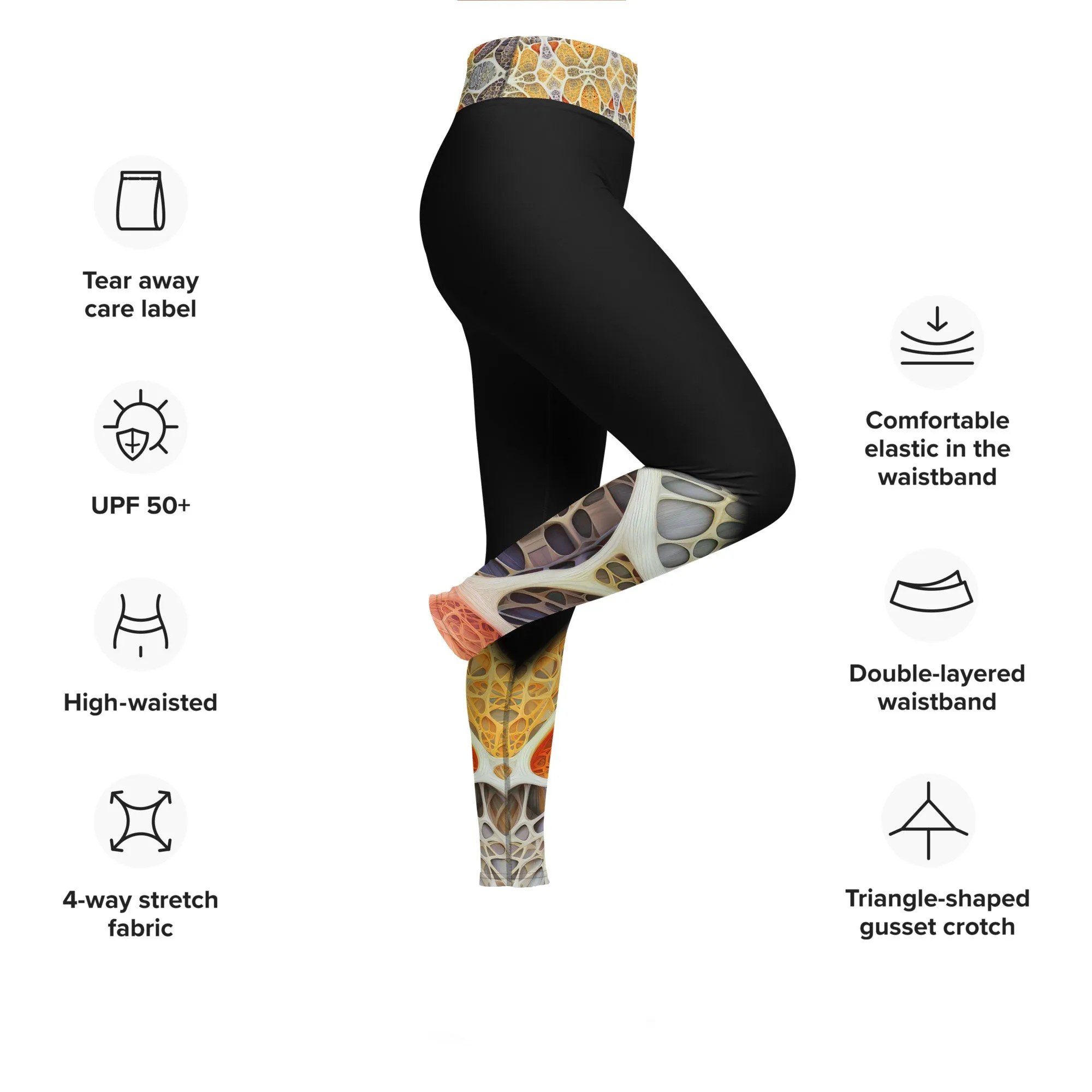 Yoga Leggings Cellular Canvas Elegance