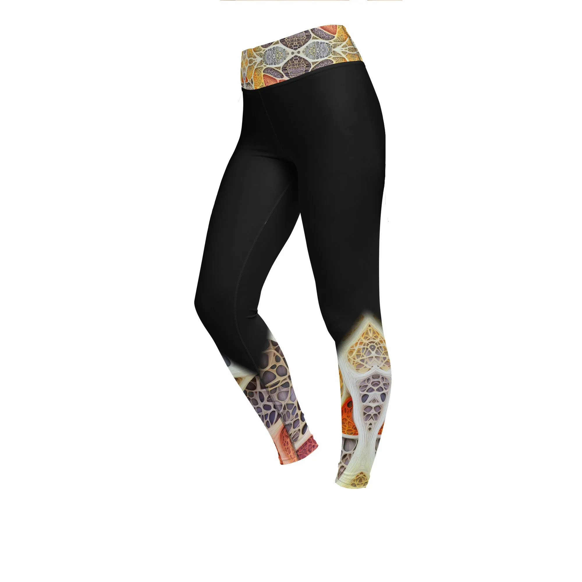 Yoga Leggings Cellular Canvas Elegance